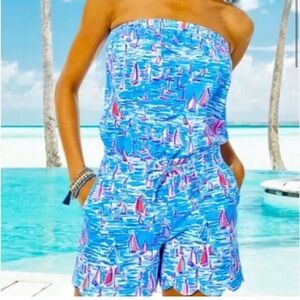 NWOT - Never Worn | Lilly Pulitzer Jace Romper in Zanzibar Blue | Size Large
